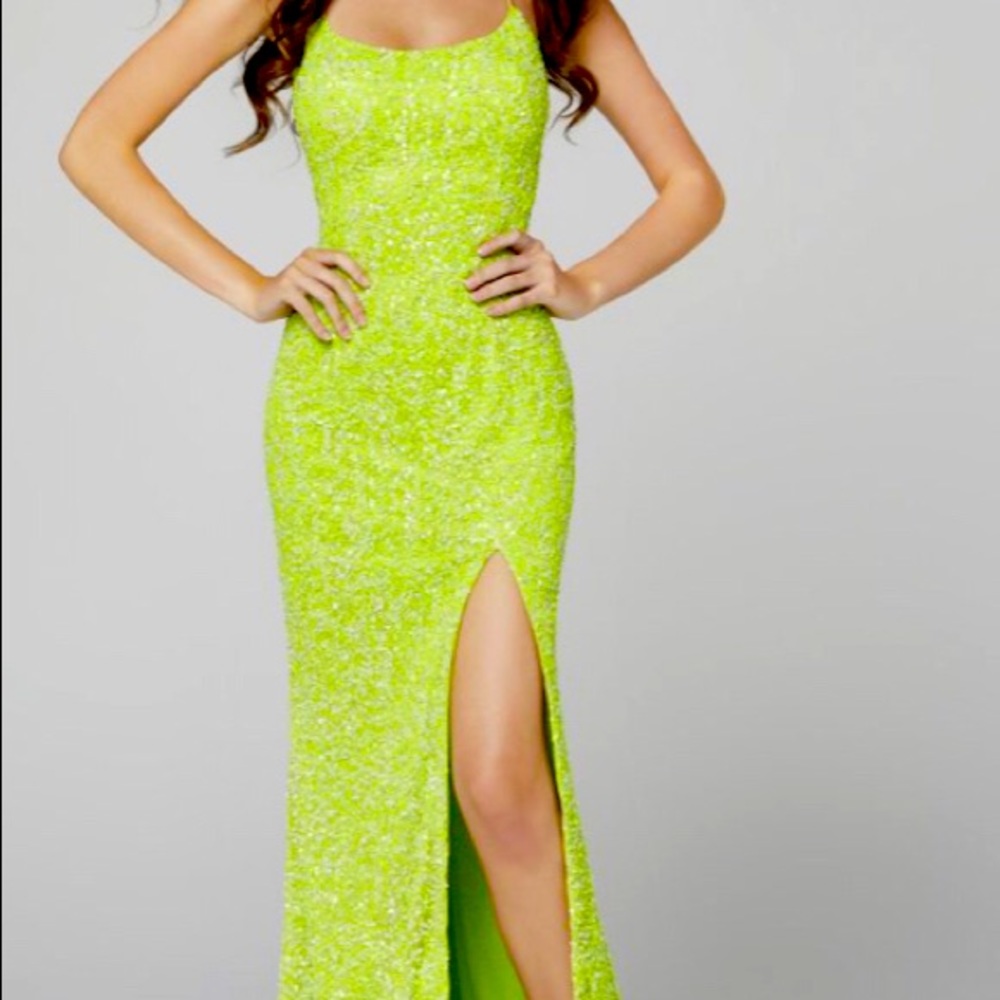 Neon green formal dress